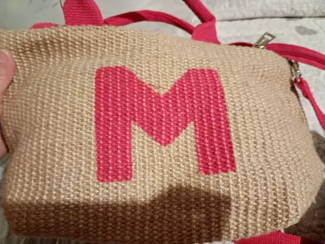 Borsa Carpisa in rafia con M fucsia