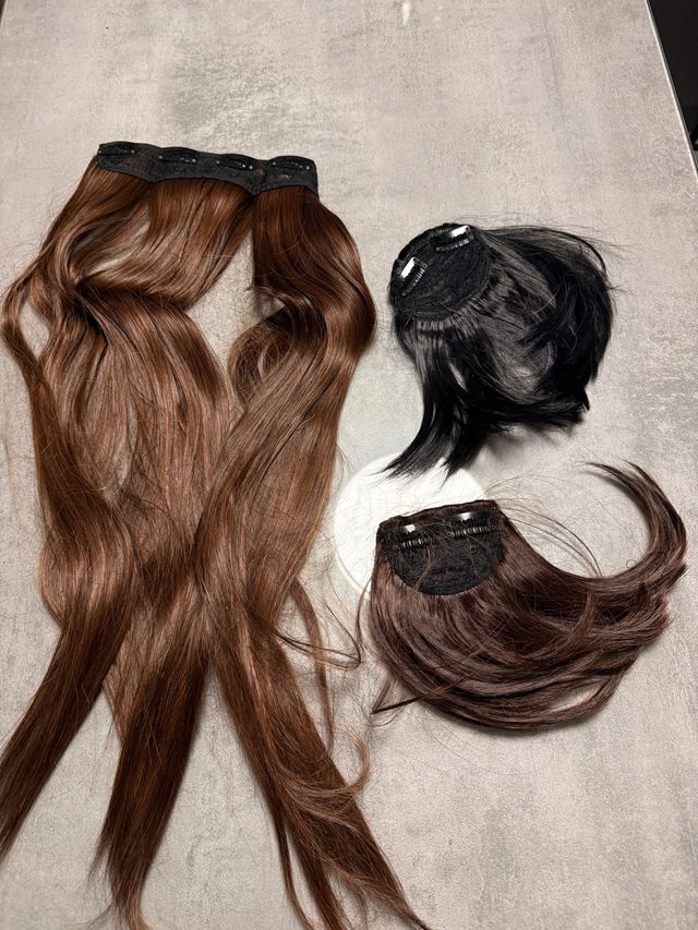 Extensiones y 2 Flequillos Postizos