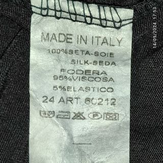 Abito lungo seta nero con balze