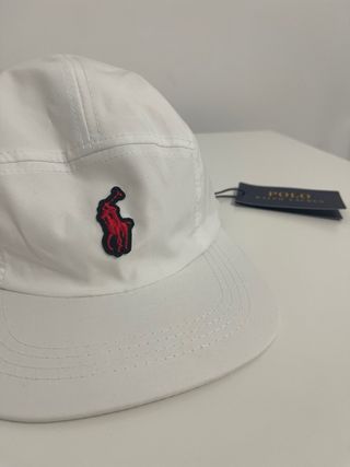 Gorra Polo Ralph Lauren Blanca Logo Rojo Nueva
