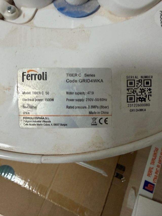 Termo Eléctrico Ferroli 50L