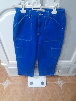 Pantalón ancho chica azul