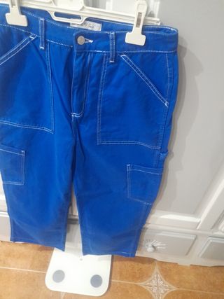 Pantalón ancho chica azul