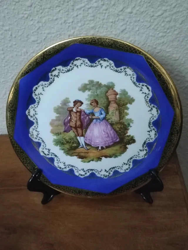 Plato antiguo Limoges decorado