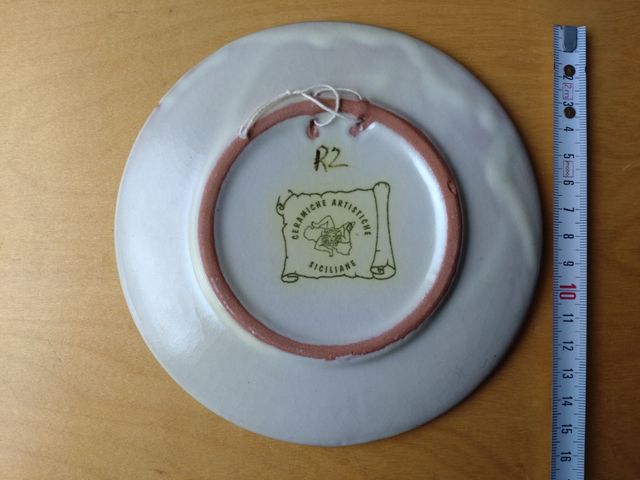 Piattino Ceramica Artistica Siciliana Decorato