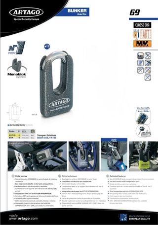 Artago 69DUO 120cm Ref. 69T120 (cadena + candado)