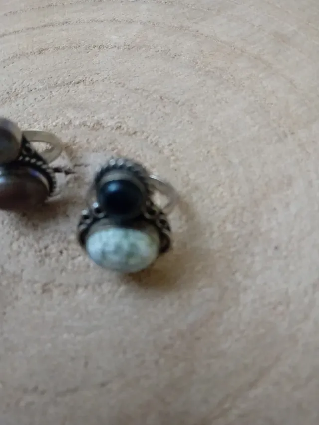 3 anelli argento pietre multicolor