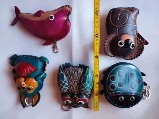 Monederos llaveros animales cuero