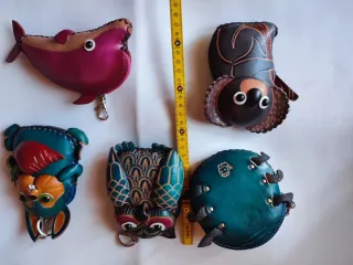 Monederos llaveros animales cuero