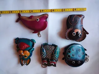 Monederos llaveros animales cuero