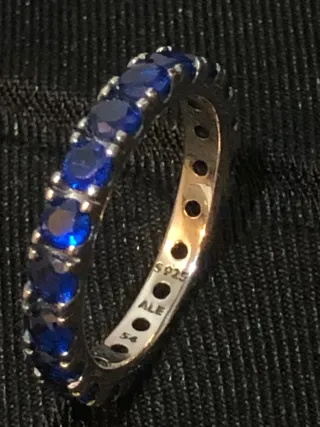 Anillo Pandora Talla 54 Zafiro Azul