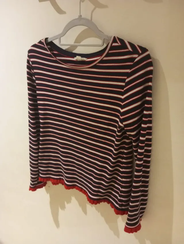 Jersey rayas azul, blanco y rojo