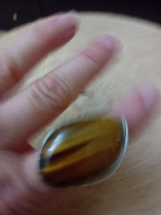 Anello Occhio di Tigre Ottone Regolabile