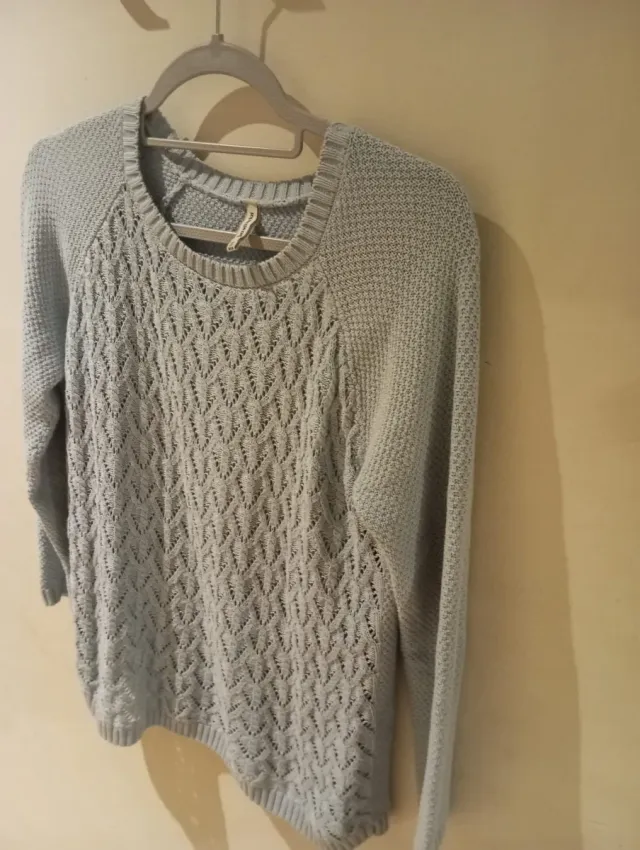 Jersey gris de punto calado S