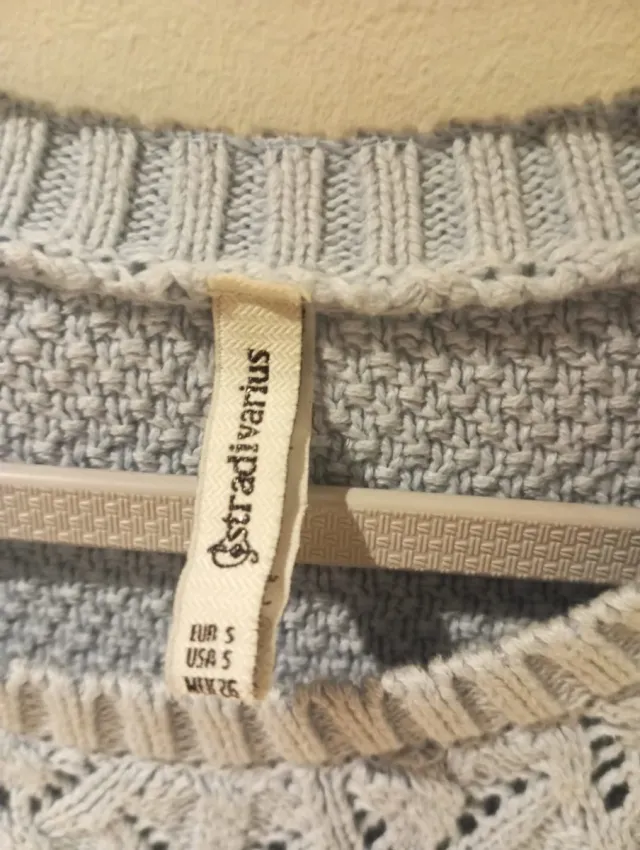 Jersey gris de punto calado S