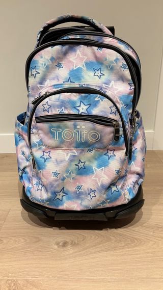 Mochila Totto estrellas azul y rosa