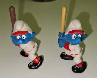 Coppia Puffi Baseball Pejo/Schleich anni '80