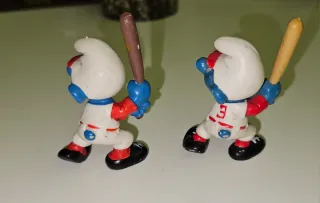 Coppia Puffi Baseball Pejo/Schleich anni '80