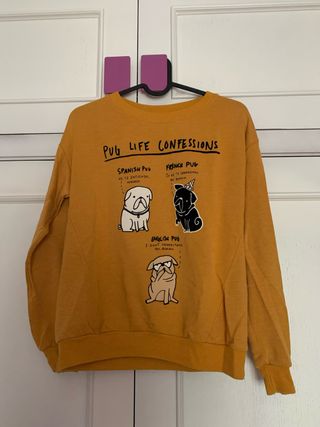 Sudadera mostaza Pug Life Confessions