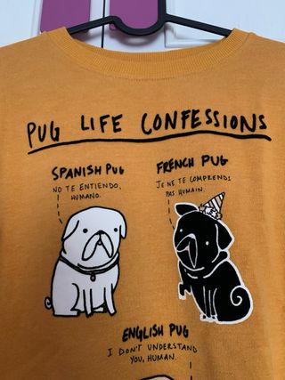 Sudadera mostaza Pug Life Confessions