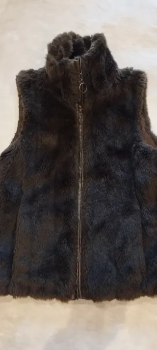 Chaleco de pelo mujer marrón