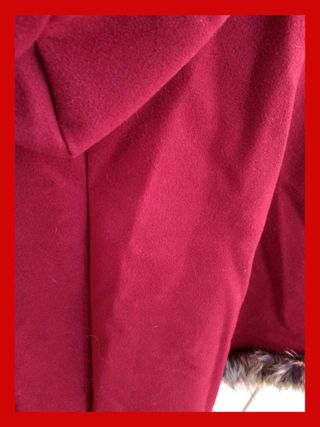 Mantella/Poncho con Cappuccio e Pelliccia SIZE S