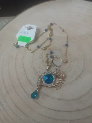 Collana occhio di Horus blu e oro