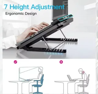Base Refrigeradora Portátil con 6 Ventiladores