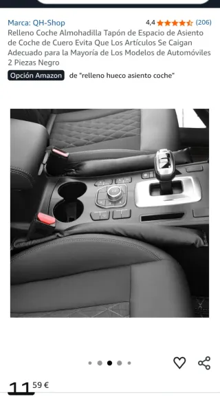 Relleno Asiento Coche Negro (2 uds) NUEVO.