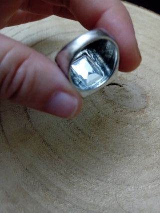 Anello Uomo Pietra Blu Argento acciaio