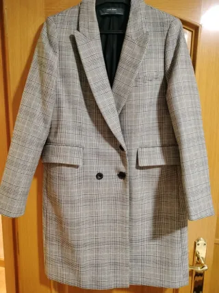 Abrigo paño Zara cuadros