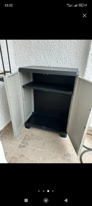 Trastero de exterior de resina con 2 estantes