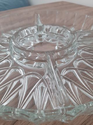 Antipastiera vintage anni Settanta in vetro. Nuova