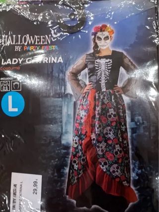Disfraz Catrina Talla L Party Fiesta