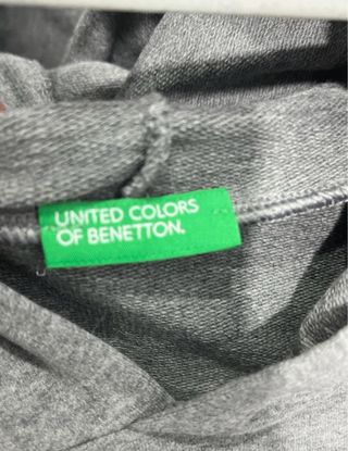 Sudadera Benetton bicolor logo rosa talla 13. -14 