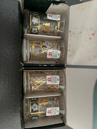 Conjunto 4 Copos Shot Holmegaard Dourados
