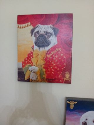 2 Quadri cani stile rinascimento