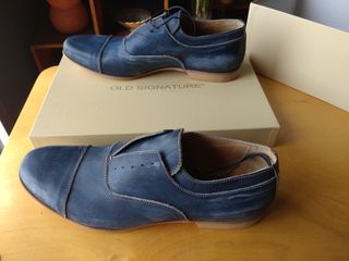 Scarpe uomo OLD SIGNATURE blu in cuoio