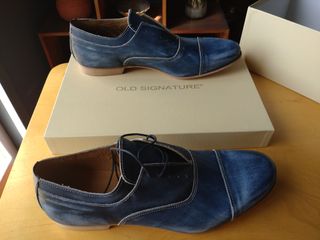 Scarpe uomo OLD SIGNATURE blu in cuoio