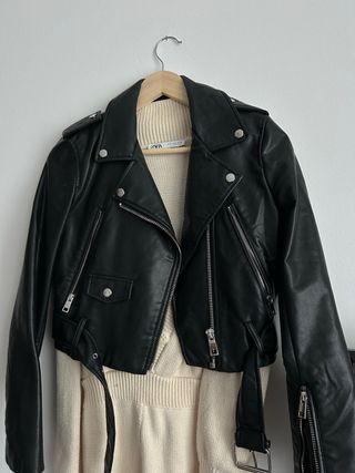 Chaqueta Biker Zara Negra