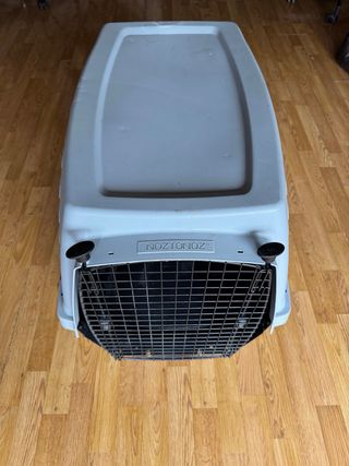 Transportín para perro Nostonoz gris y negro