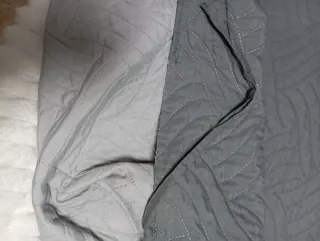 2 Colchas Cama 90 Gris reversible+ funda cojines