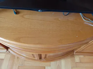 Mueble de salón modular madera y cristal