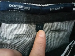 Pantalón chino cuadros vichy gris y negro.Talla 50