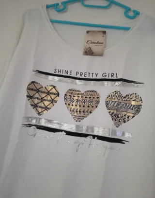 Camiseta Carolina Blanca y varios colores talla,L