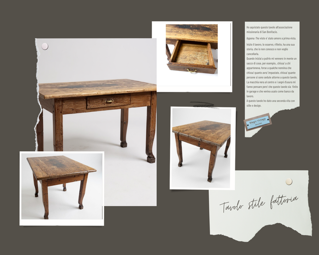 Tavolo in legno stile fattoria