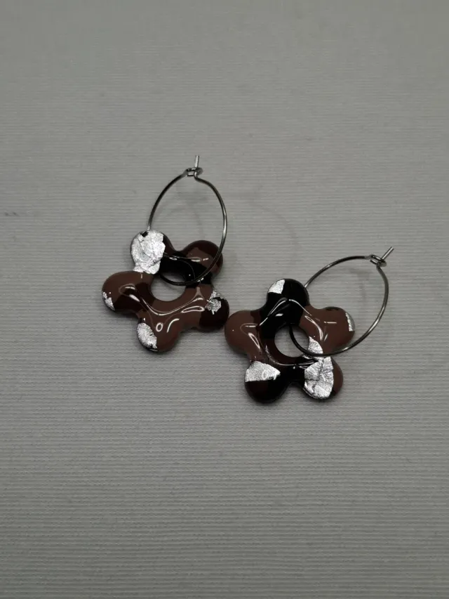 Pendientes Aro Charm Floreta