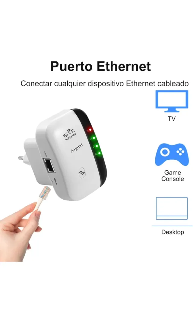 Repetidor WiFi Aigital 300Mbps 2.4GHz