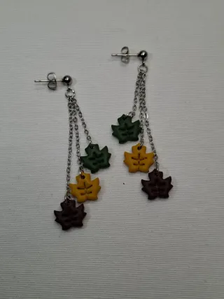 Pendientes Hojas Otoño triple