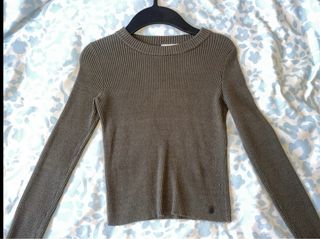 Jersey verde manga larga